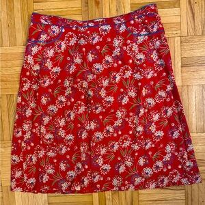 French Connection Vintage Red Floral A-Line Skirt ❤️💙❤️